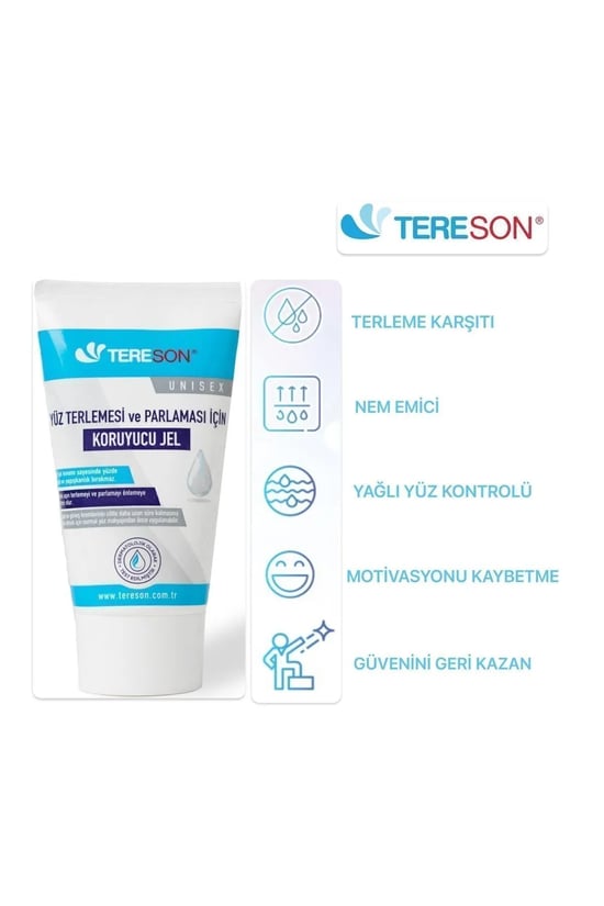 Tereson Yüz Terlemesi Ve Parlaması Için Koruyucu Yüz Jeli 50 ml