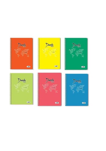 Umut A5 72 Yaprak Çizgili Spiralli Plastik Kapak Okul Defteri 12 Adet