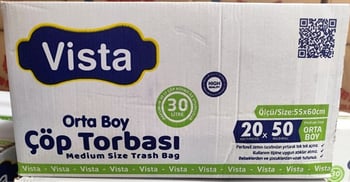 Vısta Orta Boy Çöp Torbası 55x60 Cm 30 Lt Hacim Dayanıklı 10’lu X 50 Rulo