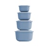 Dünya-30910-999 ( Kare ) ( 4pcs= 600-1100-1800-3000ml ) Sızdırmaz Saklama Kabı & Kutusu Set (renkli & Şeffaf Pls.kap)