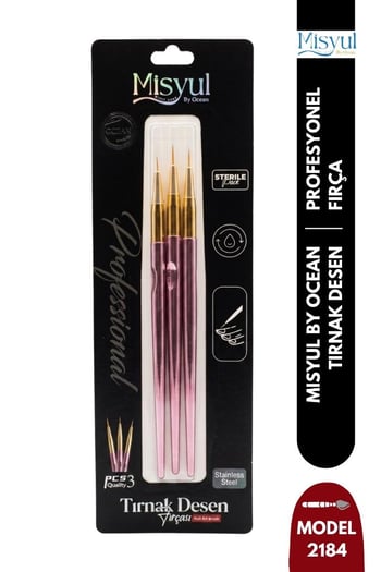 Misyul Tırnak Desen Fırçası 3'lü Pembe Mıs-2184