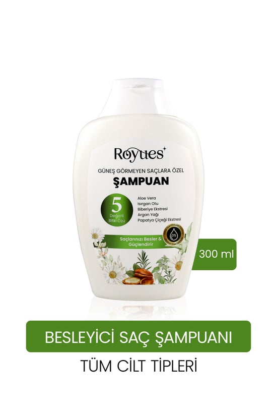 Argan Yağlı Sülfatsız Şampuan - 5 Bitki Özlü, Boyalı Saçlar için Besleyici 300ml