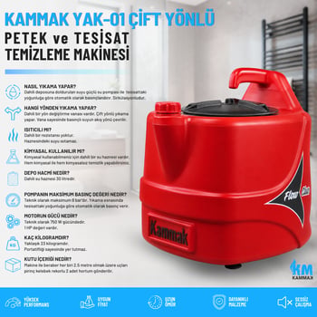 Kammak Yak-01 Çift Yönlü Pirinç Vanalı Petek Temizleme Makinesi