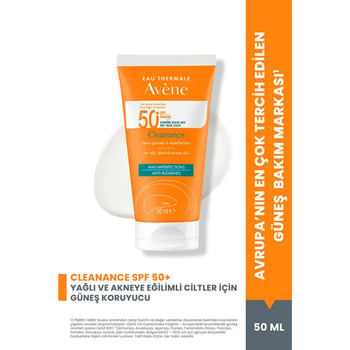 Avene Cleanance Spf50+ Yağlı ve Akneye Eğilimli Ciltler için Yüksek Korumalı Güneş Kremi 50 Ml