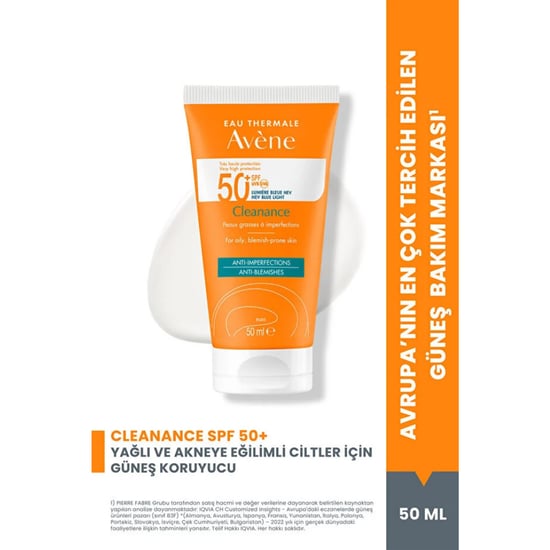 Avene Cleanance Spf50+ Yağlı ve Akneye Eğilimli Ciltler için Yüksek Korumalı Güneş Kremi 50 Ml