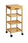 Bambu Tekerlekli Düzenleyici Raf Ünitesi