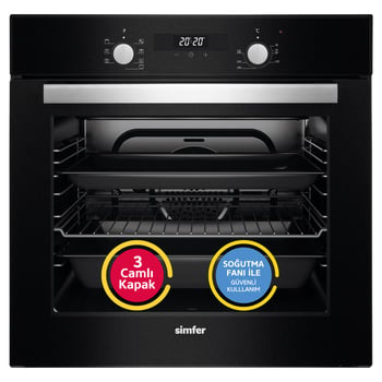 Simfer 7327 Siyah 8 Fonksiyon Ankastre Multi Turbo Fırın