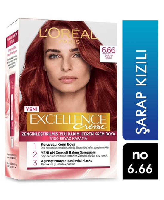Loreal Excellence Set Saç Boyası Şarap Kızılı No: 6.66