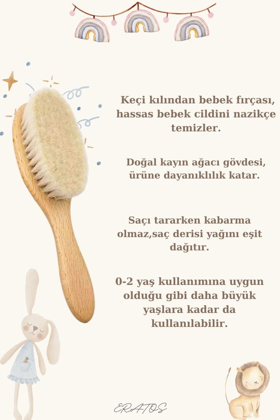 Eratos %100 Hakiki Keçi Kılı Bebek Fırçası