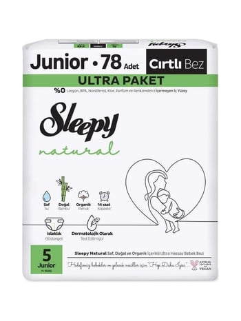 Sleepy Natural Double Soft 5 Numara Junior 78'li Bebek Bezi