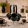 Vella En 13750/2002 ( 4pcs ) ( 230-280-380ml ) Granit & Çelik Cezve Renkli ( Metal Standlı )