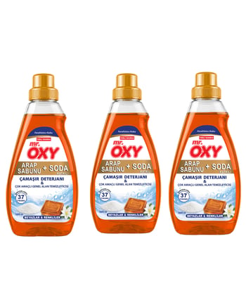 Mr.Oxy Arap Sabunu ve Soda Katkılı Sıvı Çamaşır Deterjanı Beyazlar ve Renkliler