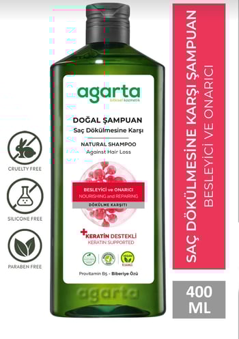 Agarta Saç Dökülmesine Karşı Bitkisel Tuzsuz Şampuan 400 Ml (biberiye Özlü)