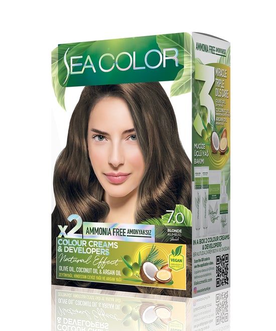 Sea Color Natural Effect Set Boya Amonyaksız 7.0 Kumral