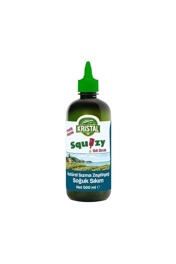 Kristal Squizy Natürel Sızma Zeytinyağı 500 Ml Silindir Pet Şişe