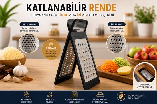 Katlanabilir X Rende Çift Taraflı-siyah