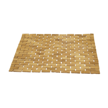 İ21-074 ( Dikdörtgen ) ( Bambu Ahşap ) ( Lüx ) Kaydırmaz Banyo Paspası ( 42x62cm )