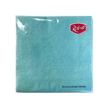 Roll-Up Kağıt Peçete Açık Mavi 33 x 33cm 20 Adet