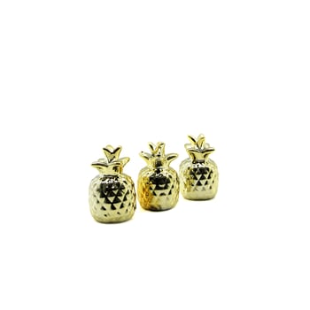 İ12-136 ( Ananas & Orta ) ( Gold & Seramik ) Biblo & Dekoratif Süs Eşyası