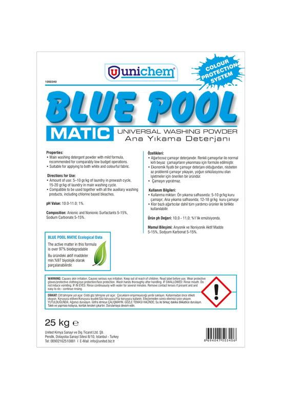 Blue Pool Matik Çamaşır Deterjanı 25 Kg