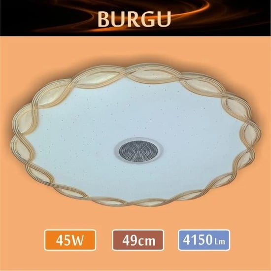 Erbay Sıva Üstü Led Panel Yuvarlak 45 Watt-Burgu Desenli-Beyaz-Günışığı