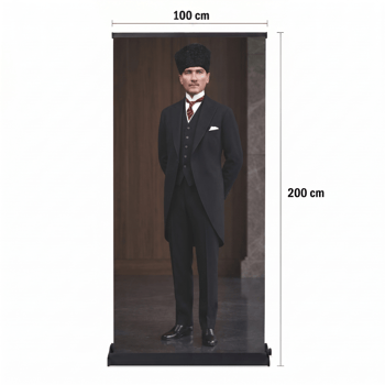 Atatürk Poster Baskılı Pro Roll Up Banner 100x200cm No:6
