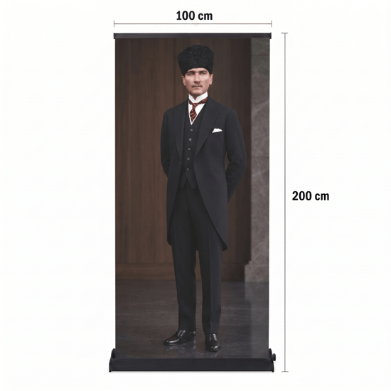 Atatürk Poster Baskılı Pro Roll Up Banner 100x200cm No:6