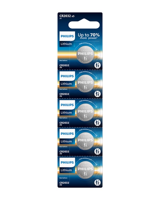 Philips Cr2032 3v Lityum Düğme Pil,saat ve Kumanda Pili - Dl2032 Muadili 5'li Blister