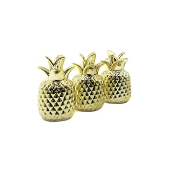 İ12-135 ( Ananas & Küçük ) ( Gold & Seramik ) Biblo & Dekoratif Süs Eşyası