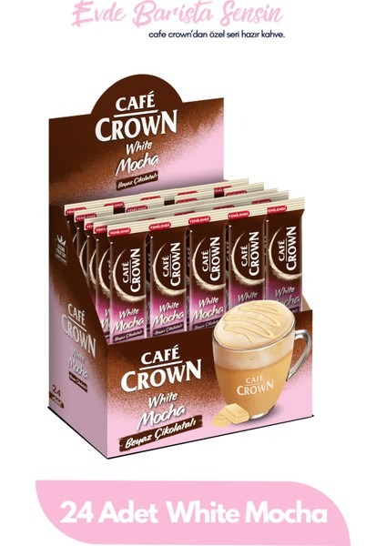 Cafe Crown Beyaz Çikolatalı Mocha 17 gr 24'lü