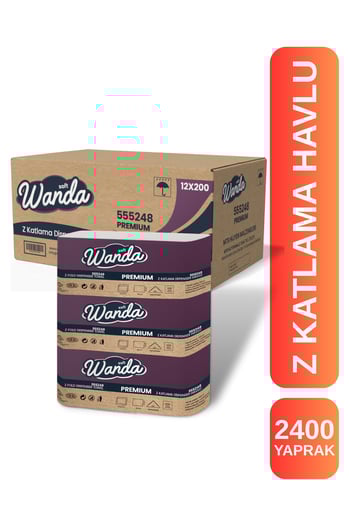 Wanda Soft Premium Z Katlama Kağıt Havlu 21x24 | 2400 Yaprak | Dayanıklı & Dispenser Uyumlu