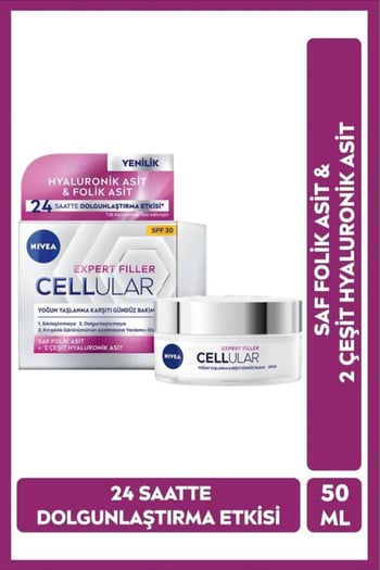 Expert Filler Yoğun Yaşlanma Karşıtı Gündüz Bakım Kremi 50ml, Spf30 Güneş Koruması, Hyaluronik Asit