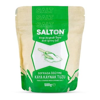 Salton Doğal Kaya Kaynak Tuzu Doypack 500 Gr Sofrada Öğütme