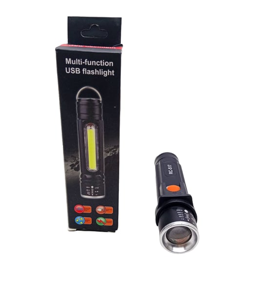 İnura Global Ranchi Multi-function Rc-517 Zoomlu Usb Şarjlı El Feneri Metal Kasa