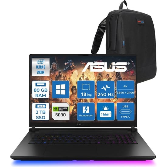 Asus Rog Strix Scar G18 G835lxg-tq557 Intel Core Ultra 9 290hx Plus 80gb Ddr5 2tb Ssd W11pro 175w Rt