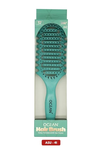 Ocean Oval Kolay Temizlenebilir Saç Fırçası Yeşil Asu-41