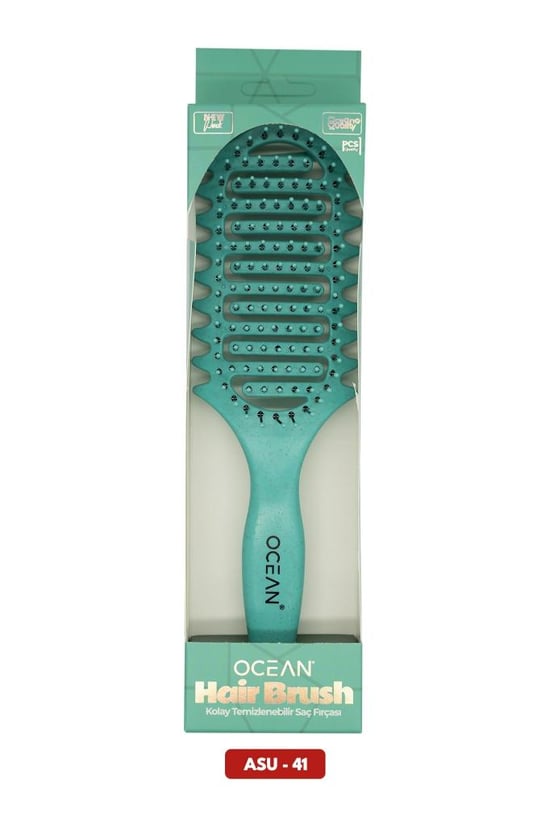 Ocean Oval Kolay Temizlenebilir Saç Fırçası Yeşil Asu-41