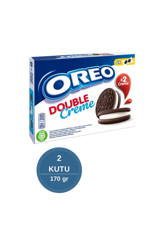 Oreo Double Creme Vanilyalı Bisküvi 170 Gr - 2 Adet