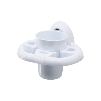 Qlux L-00617 Deco Diş Fırçalık ( Beyaz Plastik ) ( Yapışkanlı & Duvara Monte )