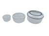 Crystal Ware F-402 ( 3pcs Set ) ( Yuvarlak & 4750ml ) Saklama Kabı ( Mika & Kristal Plastik ) ( 350ml & 1300 & 3100ml )