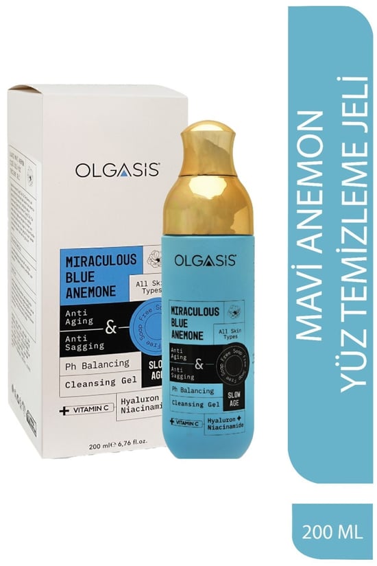 Olgasis Mavi Anemon Çiçeği Yüz Temizleme Jeli Nemsiz Ciltlere Özel 200 Ml