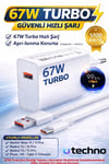 Adeyo Store 67w (watt) Turbo Hızlı Şarj Adaptör+kablo(set) Xiaomi Redmi Note 11/11pro/12/12 Pro/13/13pro Uyumlu