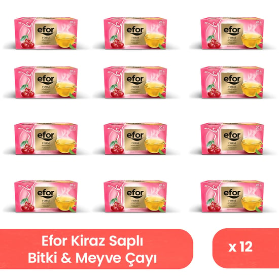 Efor Kiraz Saplı Form Bitki Çayı 2 Gr X 20 Süzen Poşet - 12'li Koli