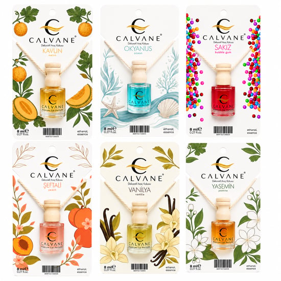Calvane Perfume Premium Oto/araç Ayna Kokusu 8 Ml | Karışık 6 Koku İçerir