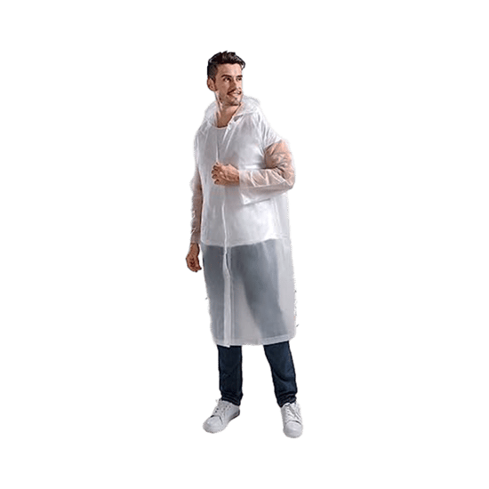 Mujgan Mjgn-442 ( Şeffaf ) ( Tek Kullanımlık ) ( Pardesü ) Yağmurluk (kapşonlu) (çıt Çıt Düğmeli) (%100 Su Geçirmez) (60gr)