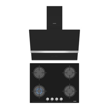 Simfer Steam Siyah 2'li Cam Ankastre Set (ocak + Davlumbaz)