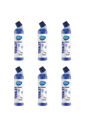 Efor WC Temizleyici 6 Adet 750 ml | Tuvalet ve Kireç Temizleyici | Ferah Kokulu Hijyen