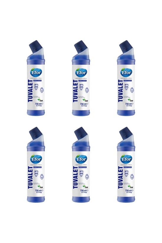 Efor WC Temizleyici 6 Adet 750 ml | Tuvalet ve Kireç Temizleyici | Ferah Kokulu Hijyen