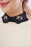 Hürrem Bone Siyah Gömlek Yakalı Boyunluk Terikoton Nakışlı Çiçek Desenli 1023_01