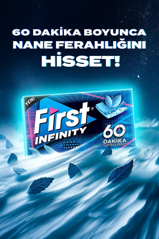 First İnfinity 60 Dakika Nane Aromalı Şekersiz Sakız - 12 Adet
